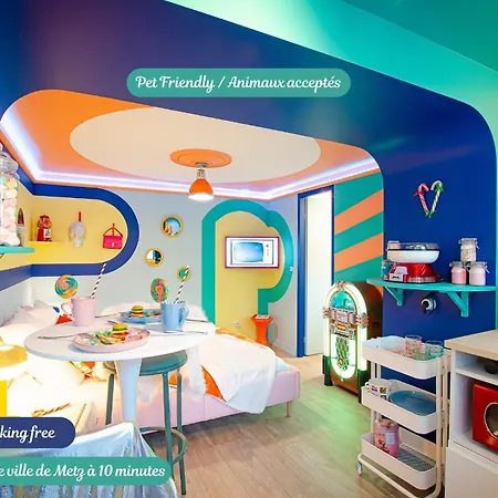 Апартаменты Retro Candy Lounge, Avec Terrasse Et Parking
