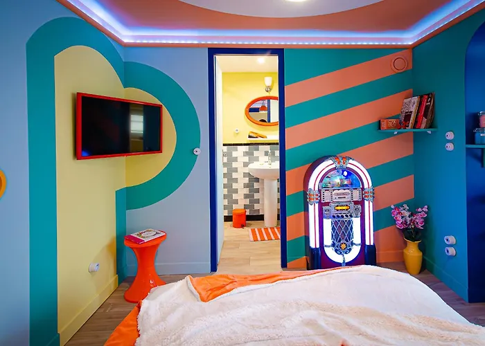 Retro Candy Lounge, Avec Terrasse Et Parking Apartmán